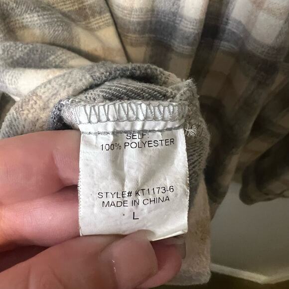 Ellison Gray and Beige Plaid Shacket Size Large - Picture 5 of 5